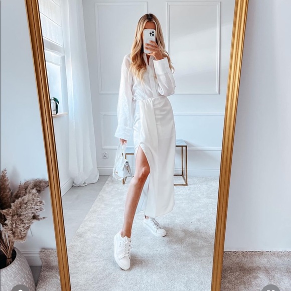 Zara satin effect draped skirt - Picture 3 of 16